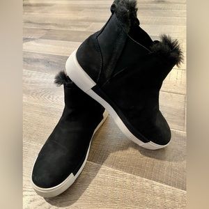 J/Slides Val Black Nubuck Women’s Size 10 Slip-On Ankle Boots Lightly Worn